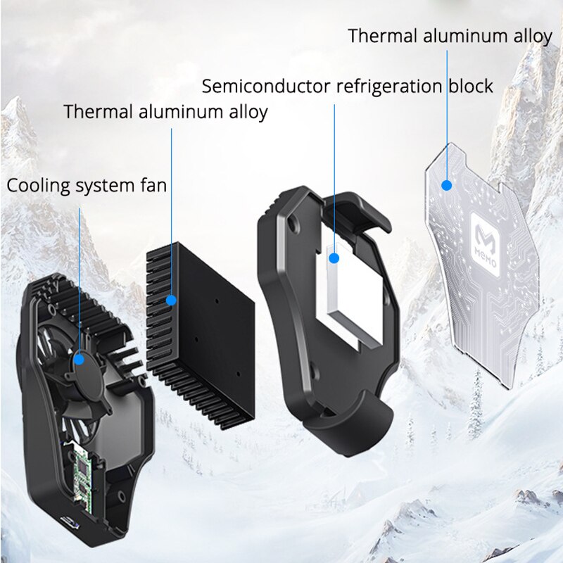 New MEMO Mobile Phone Radiator Cold Wind PUBG Controller Gamepad Cooling Fan For 67-90mm Smart Phone Cooler