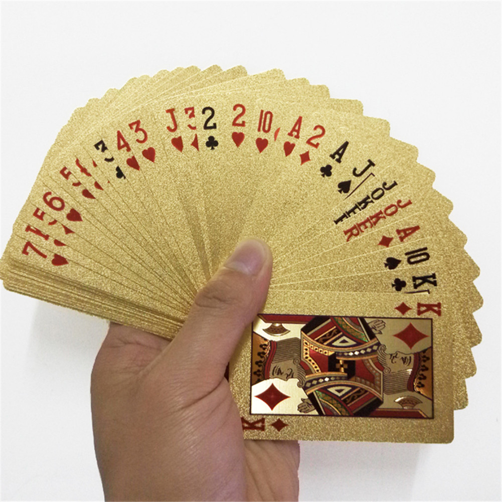 GOLDEN PLAYING CARDS DECK GOLD FOIL DURABLE WATERPROOF CARD