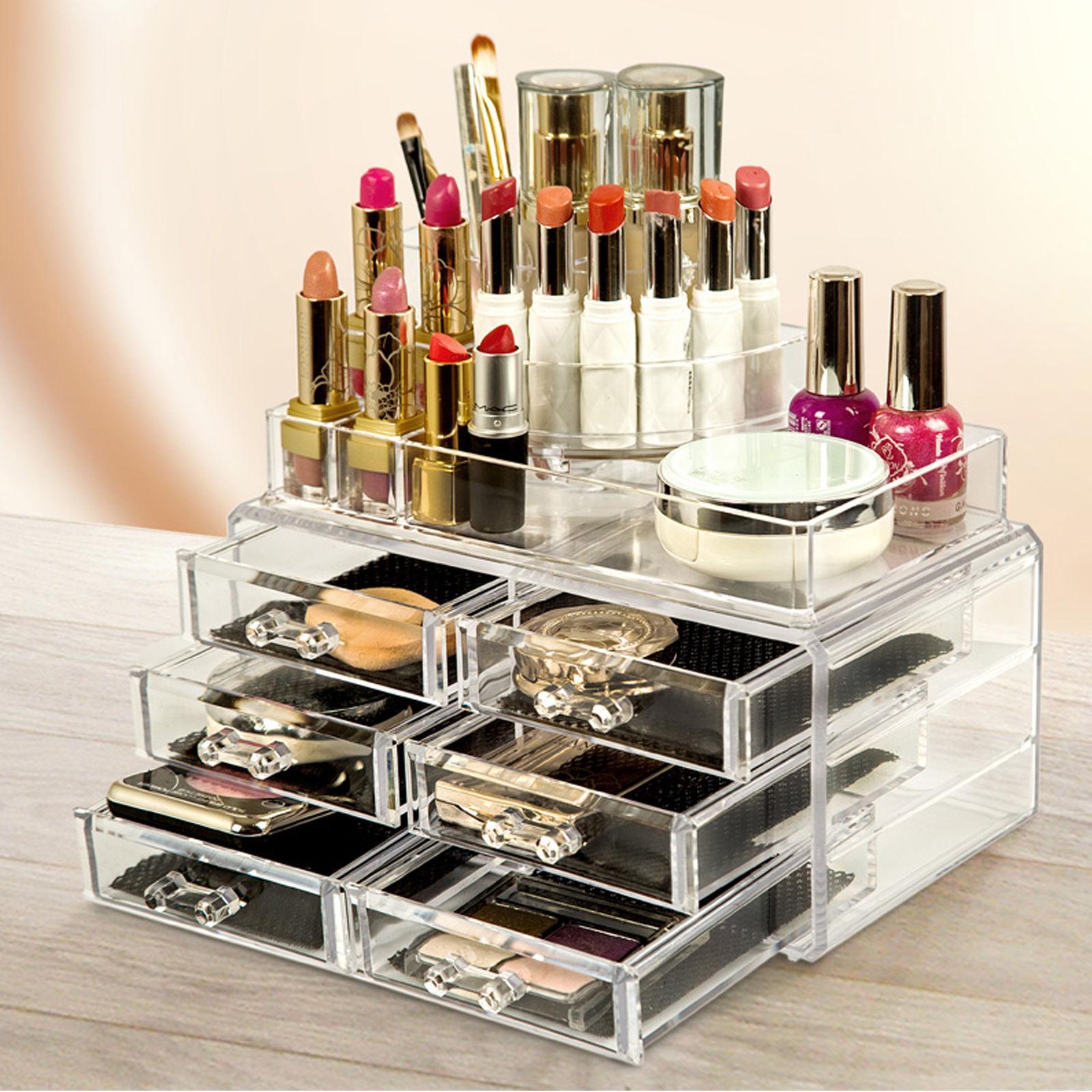 COSMETIC ORGANIZER MAKEUP STORAGE BOX LIPSTICK HOLDER STAND MORE TOOLS