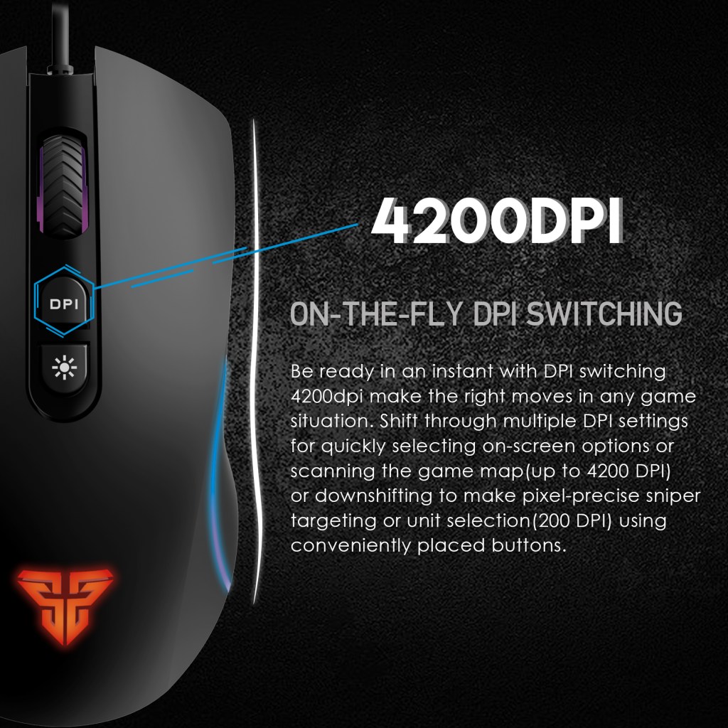 FANTECH X16 Gaming Mouse 4200 DPI Adjustable Optical Cable Mouse 6 Button Macro For Mouse Gamer FPS LOL Ergonomic Mouse
