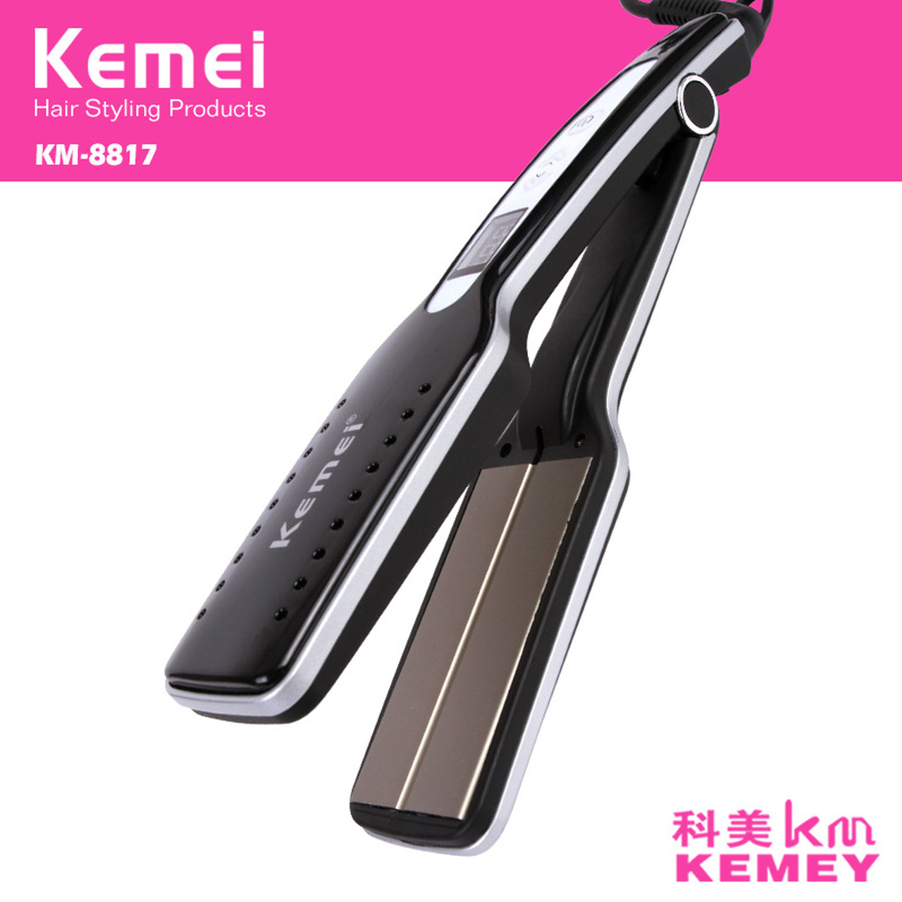 KEMEI PROFESSIONAL HAIR STRAIGHTENER CURLER KM-8817