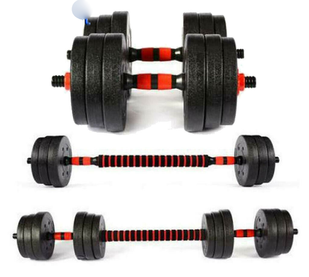 ADJUSTABLE DUMBBELL BARBELL WEIGHT LIFTING SET PAIR HOME GYM DUMBBELLS