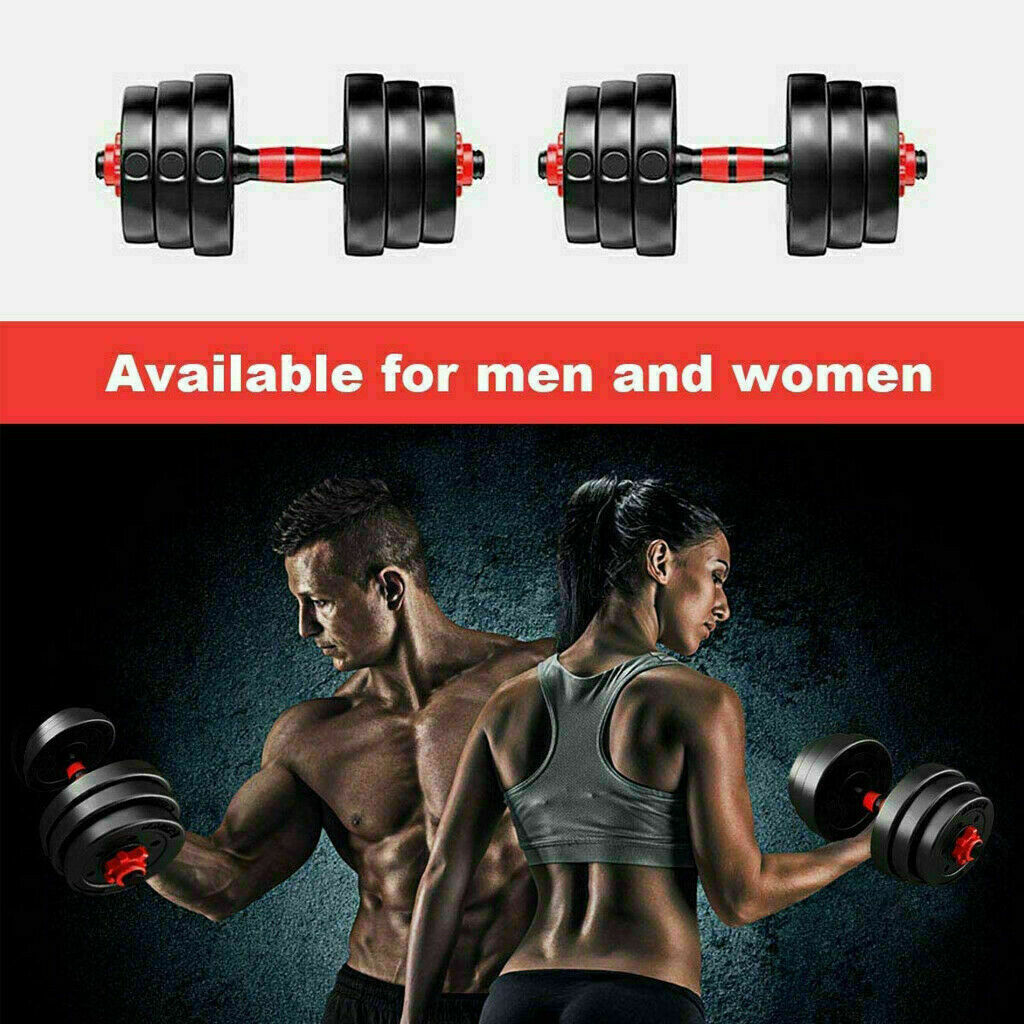 ADJUSTABLE DUMBBELL BARBELL WEIGHT LIFTING SET PAIR HOME GYM DUMBBELLS