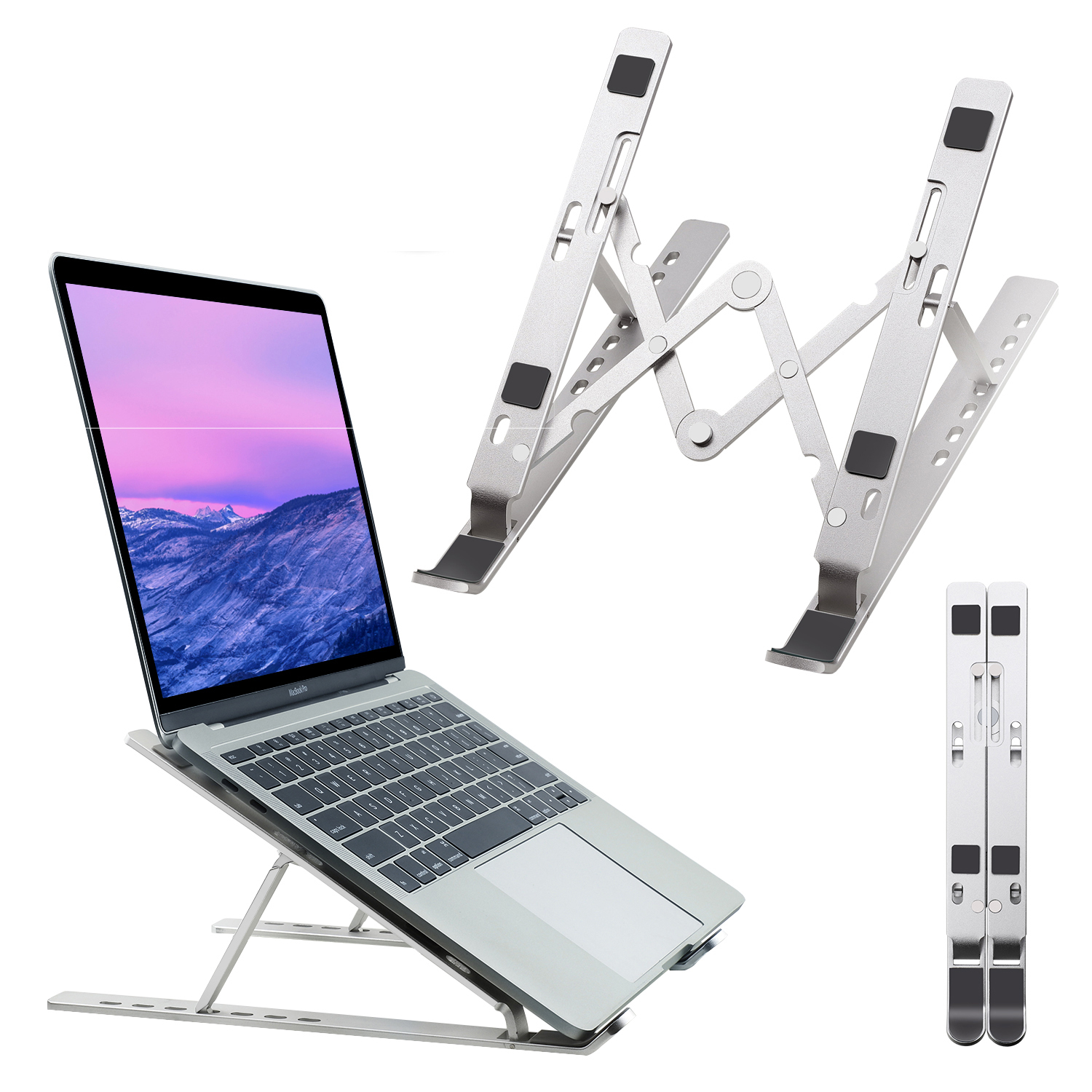 ALUMINIUM ALLOY FULLY-LEVEL ADJUSTABLE LAPTOP STAND FOR 10 TO 17 INCHES MACKBOOK/LAPTOPS