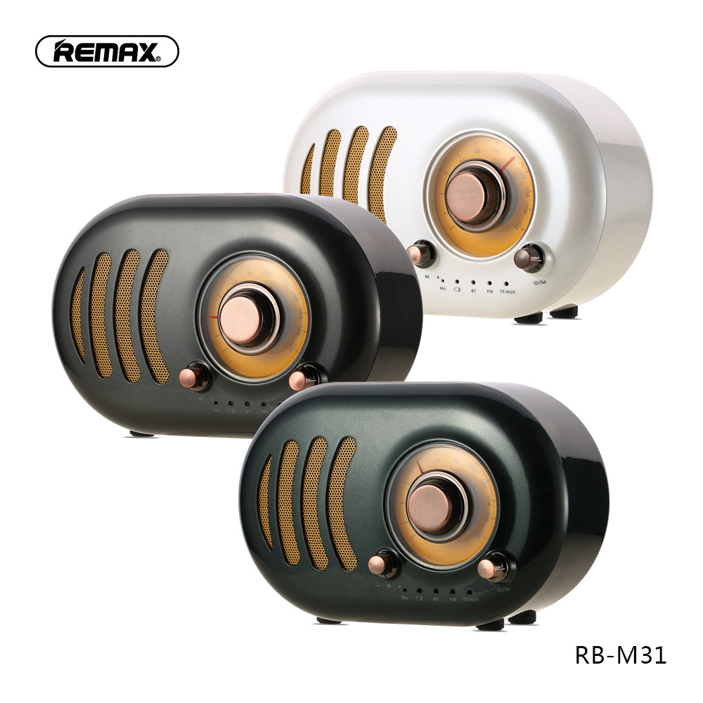 REMAX RB-M31 SUBWOOFER RETRO BLUETOOTH 4.2 MINI SPEAKER WITH FM RADIO AND TF PLAYER