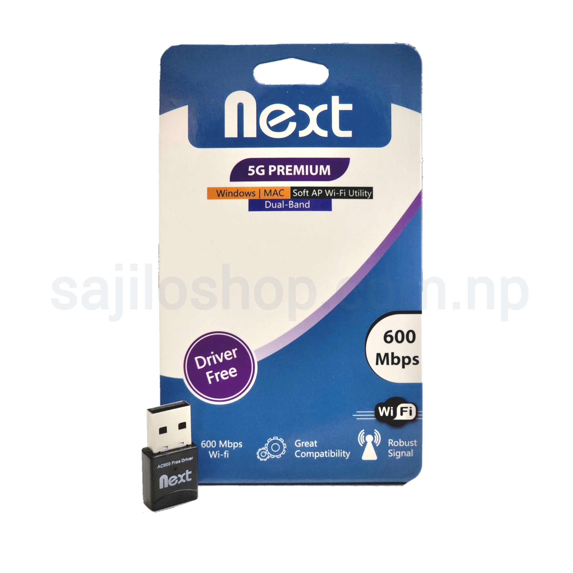 NEXT DUAL BAND USB WIFI ADAPTER WIRELESS AC600 5GHZ 2.4GHZ