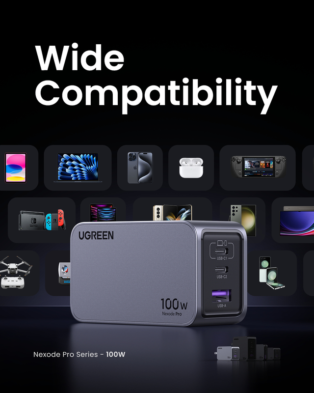 UGREEN Nexode Pro 100W 3-Port GaN Fast Charger