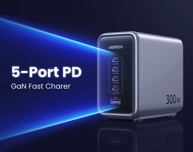 Ugreen Nexode 300W GaN 5-Port Desktop PD Charger