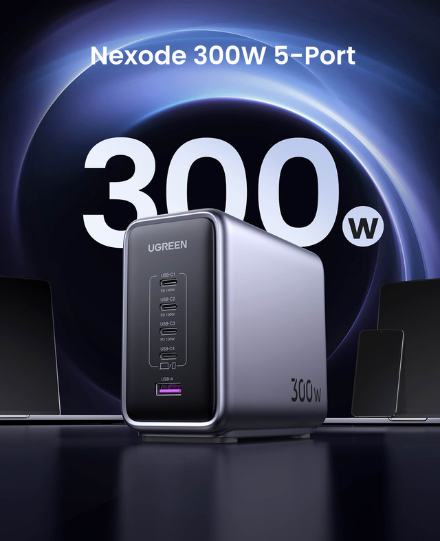 Ugreen Nexode 300W GaN 5-Port Desktop PD Charger