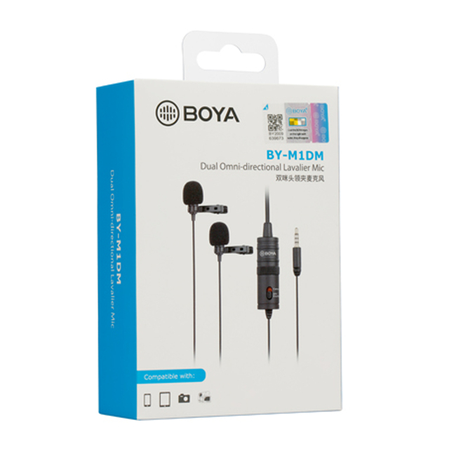 Boya BY-M1DM Dual Omni-Directional Universal Lavalier Microphone
