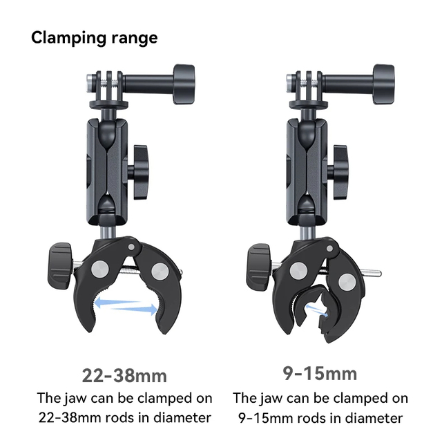 Telesin Universal Handlebar Mount Tube Clamp