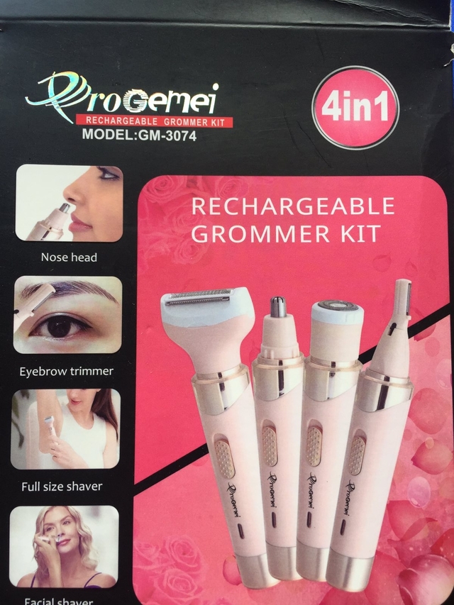 4 IN 1 RECHARGEABLE GROOMING KIT TRIMMER/ SHAVER /NOSE TRIMMER