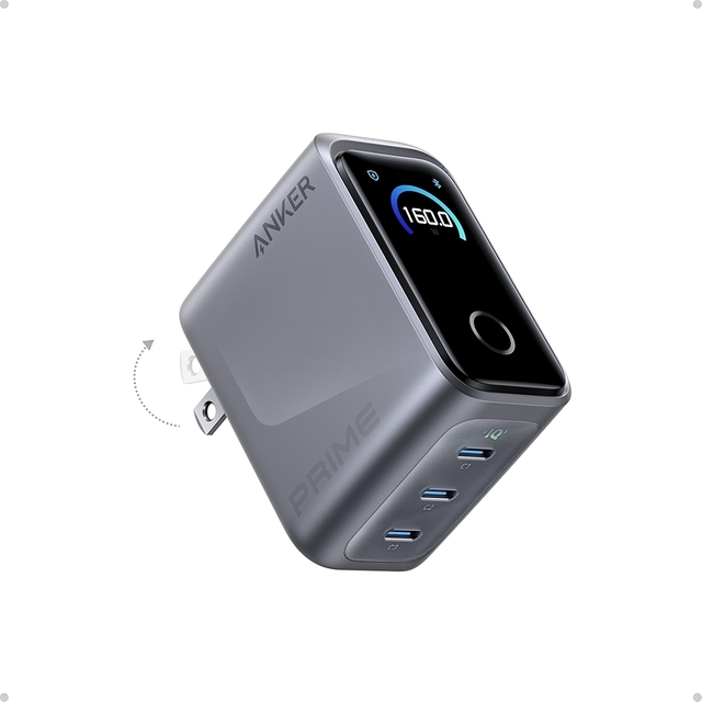 Anker Prime Charger 160W 3 Ports with Smart Display