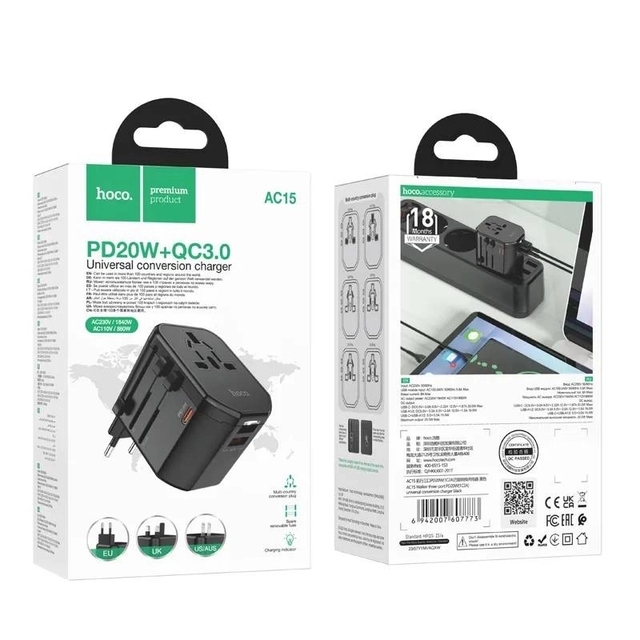 Hoco AC15 Universal International Travel Adaptor