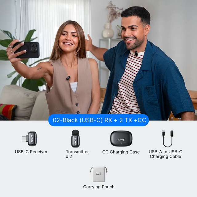 BOYA mini 2 Upgraded Mini Wireless Microphone