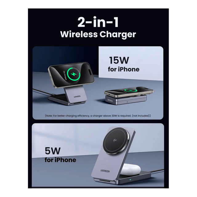 Ugreen 2 in 1 Magnetic Wireless Charger