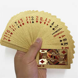 GOLDEN PLAYING CARDS DECK GOLD FOIL DURABLE WATERPROOF CARD