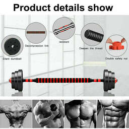 ADJUSTABLE DUMBBELL BARBELL WEIGHT LIFTING SET PAIR HOME GYM DUMBBELLS