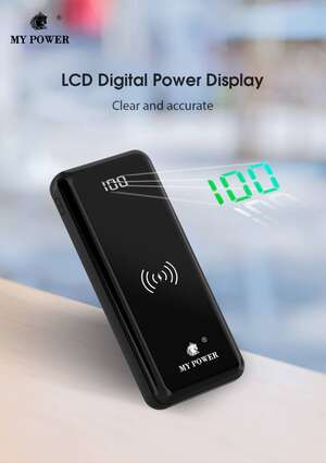 10000mAh Powerbank Wireless M-1077w, Fast Charging With Digital Display
