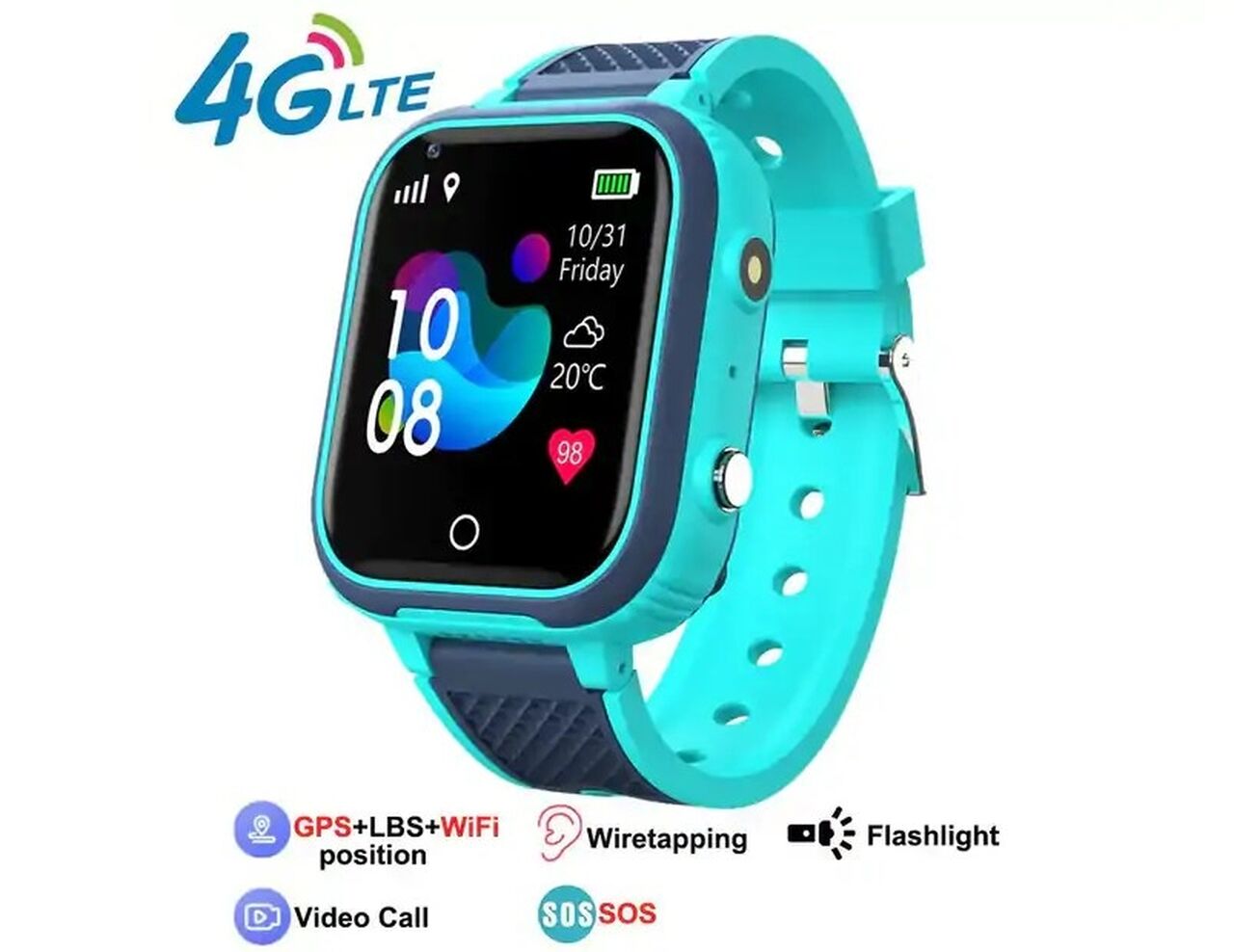 LT21 KIDS SMART WATCH 4G GPS WIFI VIDEO CALL SOS IP67 In Nepal - SajiloShop